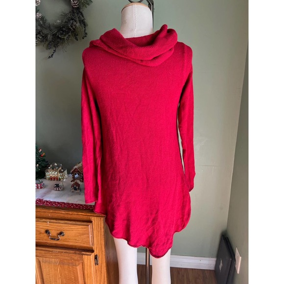 The Limited Women’s Cherry Red Cowl Neck Long Sweater Valentine’s Dress XS - Picture 3 of 4